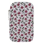 Roses Flowers Leaves Pattern Scrapbook Paper Floral Background Waist Pouch (Small)