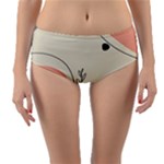 Pattern Line Art Texture Minimalist Design Reversible Mid-Waist Bikini Bottoms