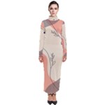 Pattern Line Art Texture Minimalist Design Turtleneck Maxi Dress