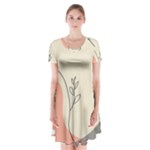 Pattern Line Art Texture Minimalist Design Short Sleeve V-neck Flare Dress
