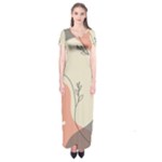 Pattern Line Art Texture Minimalist Design Short Sleeve Maxi Dress