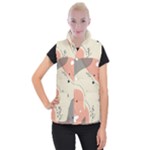 Pattern Line Art Texture Minimalist Design Women s Button Up Vest