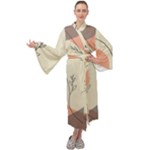 Pattern Line Art Texture Minimalist Design Maxi Velvet Kimono