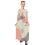 Pattern Line Art Texture Minimalist Design Kids  Short Sleeve Maxi Dress
