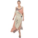 Pattern Line Art Texture Minimalist Design Maxi Chiffon Cover Up Dress