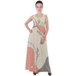Pattern Line Art Texture Minimalist Design Empire Waist Velour Maxi Dress
