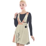 Pattern Line Art Texture Minimalist Design Plunge Pinafore Velour Dress