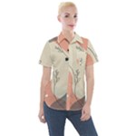 Pattern Line Art Texture Minimalist Design Women s Short Sleeve Pocket Shirt