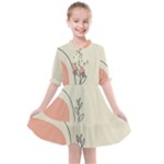 Pattern Line Art Texture Minimalist Design Kids  All Frills Chiffon Dress