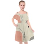 Pattern Line Art Texture Minimalist Design Kids  Cut Out Shoulders Chiffon Dress