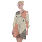 Pattern Line Art Texture Minimalist Design Open Neck Shift Dress