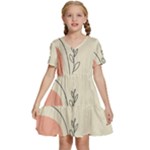 Pattern Line Art Texture Minimalist Design Kids  Short Sleeve Tiered Mini Dress