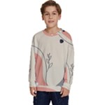 Pattern Line Art Texture Minimalist Design Kids  Crewneck Sweatshirt