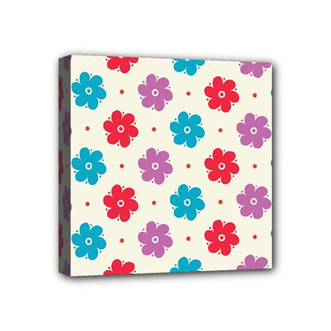 Abstract Art Pattern Colorful Artistic Flower Nature Spring Mini Canvas 4  x 4  (Stretched) from ZippyPress