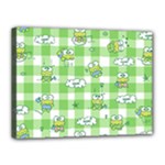 Frog Cartoon Pattern Cloud Animal Cute Seamless Canvas 16  x 12  (Stretched)