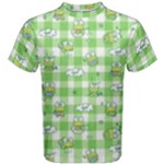 Frog Cartoon Pattern Cloud Animal Cute Seamless Men s Cotton T-Shirt