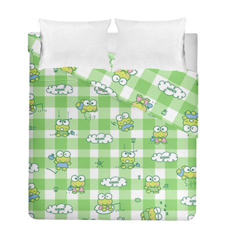 Frog Cartoon Pattern Cloud Animal Cute Seamless Duvet Cover Double Side (Full/ Double Size) from ZippyPress