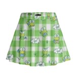 Frog Cartoon Pattern Cloud Animal Cute Seamless Mini Flare Skirt