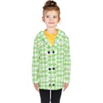 Frog Cartoon Pattern Cloud Animal Cute Seamless Kids  Double Breasted Button Coat