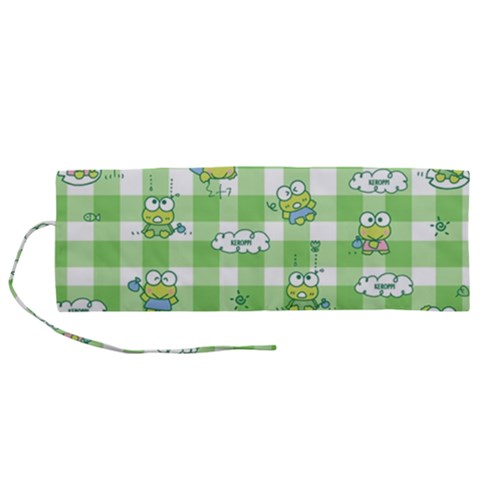 Frog Cartoon Pattern Cloud Animal Cute Seamless Roll Up Canvas Pencil Holder (M) from ZippyPress