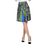 Peacock Bird Feathers Pheasant Nature Animal Texture Pattern A-Line Skirt