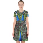 Peacock Bird Feathers Pheasant Nature Animal Texture Pattern Adorable in Chiffon Dress