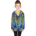 Peacock Bird Feathers Pheasant Nature Animal Texture Pattern Kids  Double Breasted Button Coat