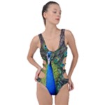 Peacock Bird Feathers Pheasant Nature Animal Texture Pattern Side Cut Out Swimsuit