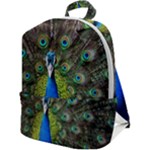 Peacock Bird Feathers Pheasant Nature Animal Texture Pattern Zip Up Backpack