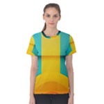 Colorful Rainbow Pattern Digital Art Abstract Minimalist Minimalism Women s Cotton T-Shirt