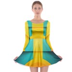 Colorful Rainbow Pattern Digital Art Abstract Minimalist Minimalism Long Sleeve Skater Dress
