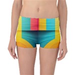Colorful Rainbow Pattern Digital Art Abstract Minimalist Minimalism Reversible Boyleg Bikini Bottoms
