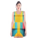 Colorful Rainbow Pattern Digital Art Abstract Minimalist Minimalism Scoop Neck Skater Dress