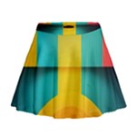 Colorful Rainbow Pattern Digital Art Abstract Minimalist Minimalism Mini Flare Skirt