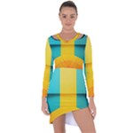 Colorful Rainbow Pattern Digital Art Abstract Minimalist Minimalism Asymmetric Cut-Out Shift Dress