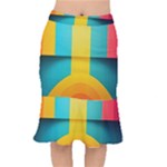 Colorful Rainbow Pattern Digital Art Abstract Minimalist Minimalism Short Mermaid Skirt