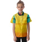 Colorful Rainbow Pattern Digital Art Abstract Minimalist Minimalism Kids  Short Sleeve Shirt
