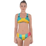 Colorful Rainbow Pattern Digital Art Abstract Minimalist Minimalism Criss Cross Bikini Set