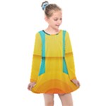 Colorful Rainbow Pattern Digital Art Abstract Minimalist Minimalism Kids  Long Sleeve Dress