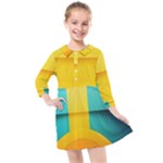 Colorful Rainbow Pattern Digital Art Abstract Minimalist Minimalism Kids  Quarter Sleeve Shirt Dress