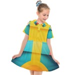 Colorful Rainbow Pattern Digital Art Abstract Minimalist Minimalism Kids  Short Sleeve Shirt Dress