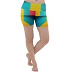Colorful Rainbow Pattern Digital Art Abstract Minimalist Minimalism Lightweight Velour Yoga Shorts