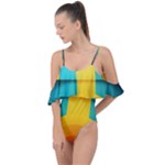 Colorful Rainbow Pattern Digital Art Abstract Minimalist Minimalism Drape Piece Swimsuit