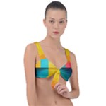 Colorful Rainbow Pattern Digital Art Abstract Minimalist Minimalism Front Tie Bikini Top