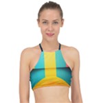 Colorful Rainbow Pattern Digital Art Abstract Minimalist Minimalism Halter Bikini Top