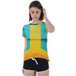 Colorful Rainbow Pattern Digital Art Abstract Minimalist Minimalism Short Sleeve Open Back T-Shirt