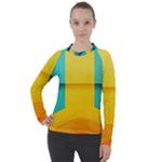 Colorful Rainbow Pattern Digital Art Abstract Minimalist Minimalism Women s Pique Long Sleeve T-Shirt
