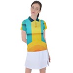 Colorful Rainbow Pattern Digital Art Abstract Minimalist Minimalism Women s Polo T-Shirt