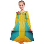 Colorful Rainbow Pattern Digital Art Abstract Minimalist Minimalism Kids  Midi Sailor Dress