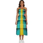 Colorful Rainbow Pattern Digital Art Abstract Minimalist Minimalism Sleeveless Shoulder Straps Boho Dress